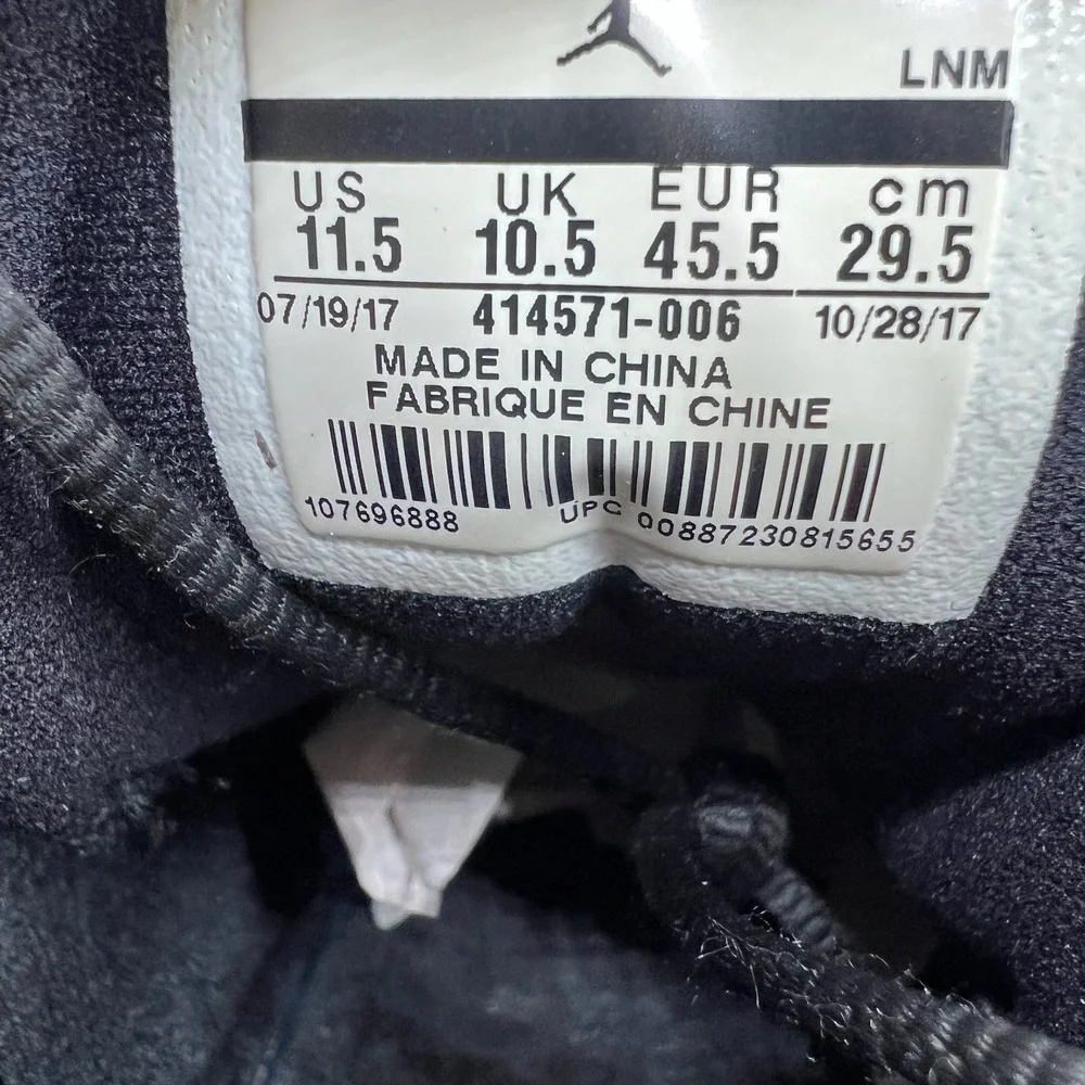 Nike Air Jordan 13 Retro Olive Men's Size 11.5 Black Suede Basketball 414571-006